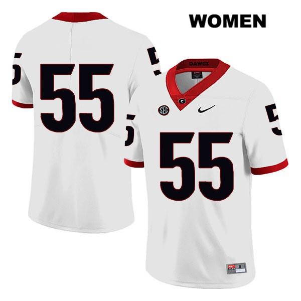 Georgia Bulldogs Women's Miles Miccichi #55 NCAA No Name Legend Authentic White Nike Stitched College Football Jersey WGG2056BH